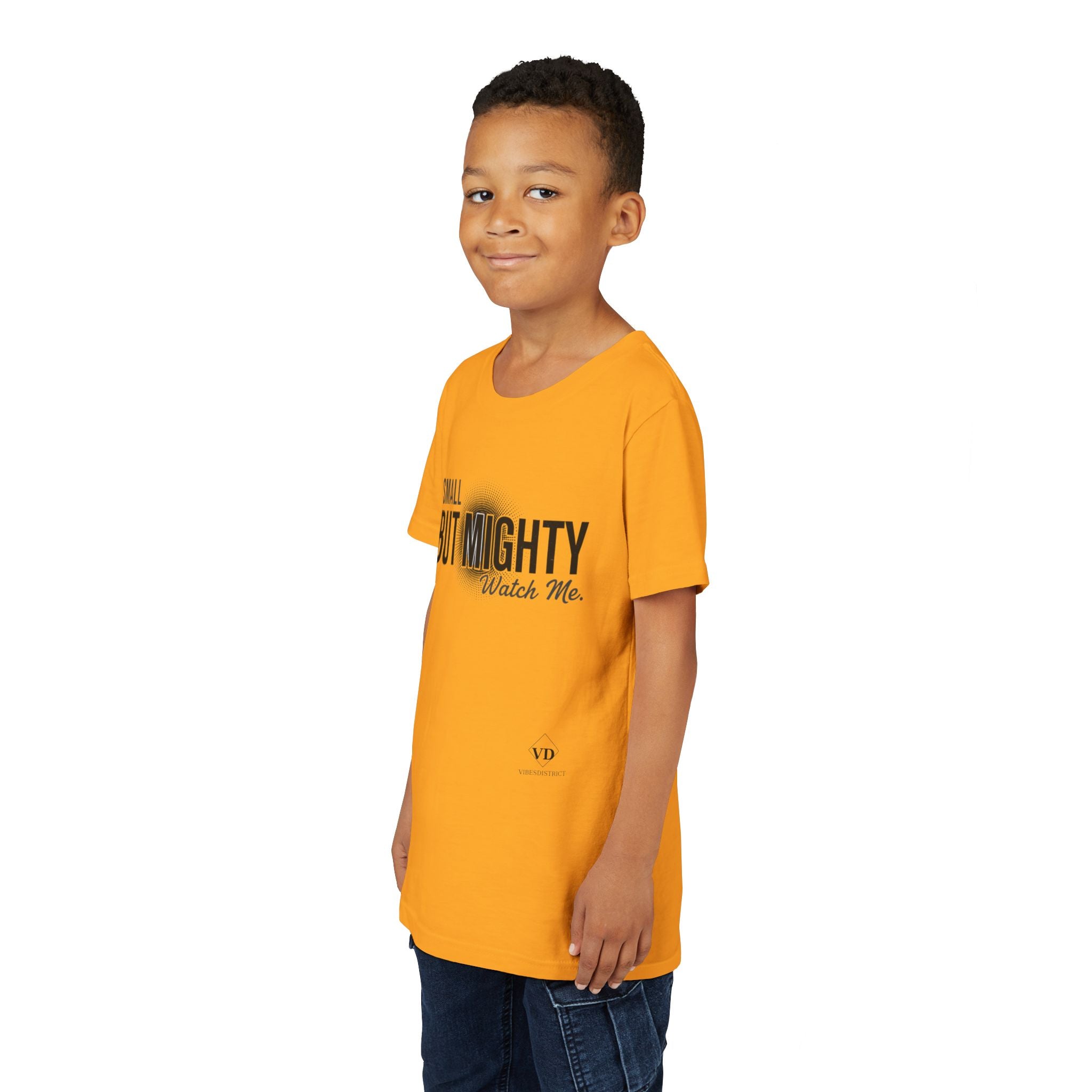 Youth Tee — "Small But Mighty, Watch Me" Inspirational Graphic Shirt