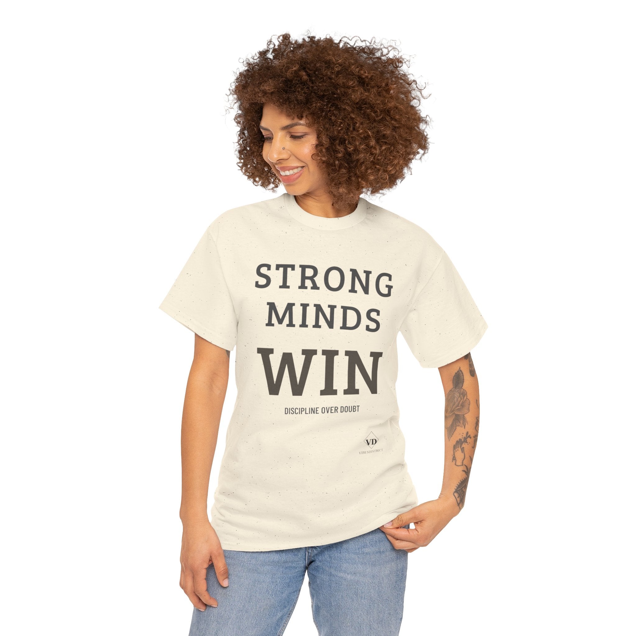 Strong Minds Win T-Shirt — Motivational Graphic Tee (‘Discipline Over Doubt’)