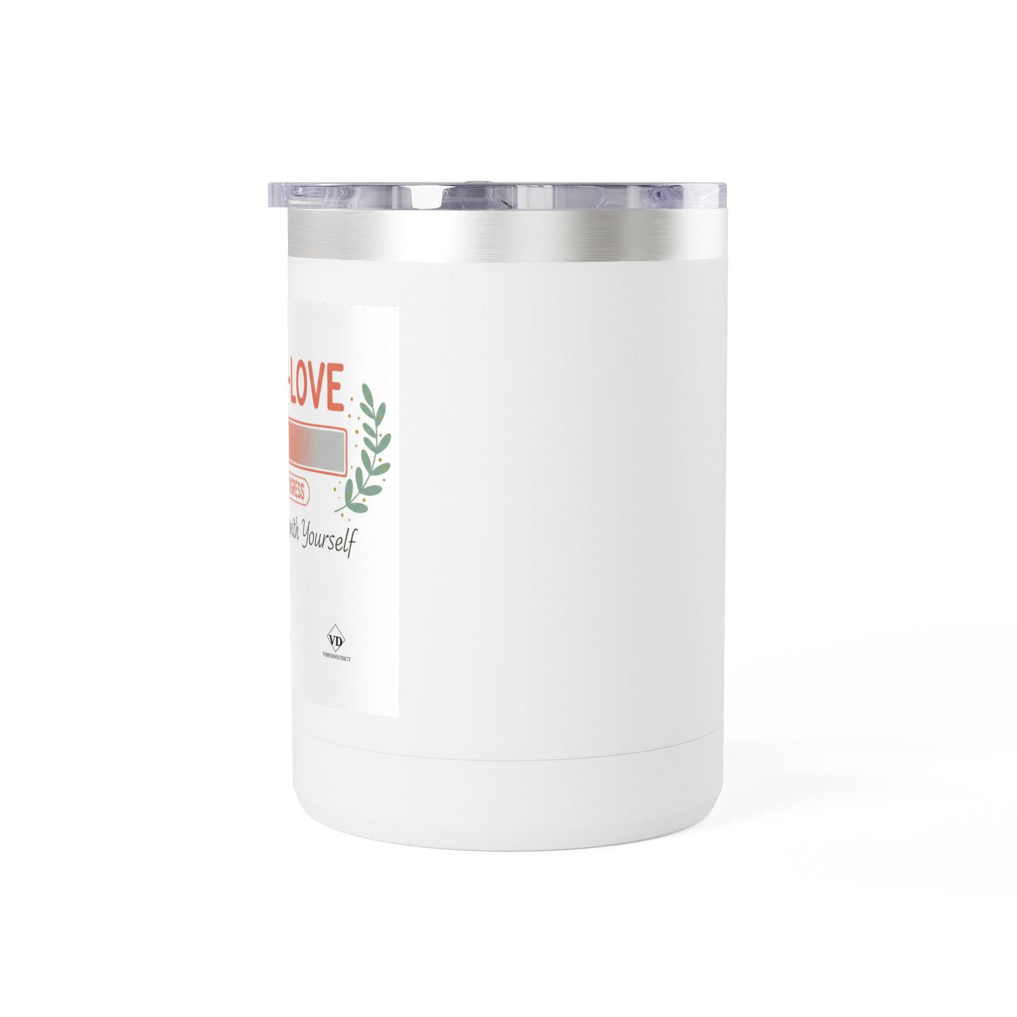 15oz Insulated Coffee Tumbler Mug — 'Love Yourself' Floral Design