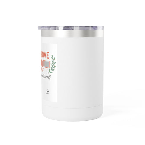 15oz Insulated Coffee Tumbler Mug — 'Love Yourself' Floral Design
