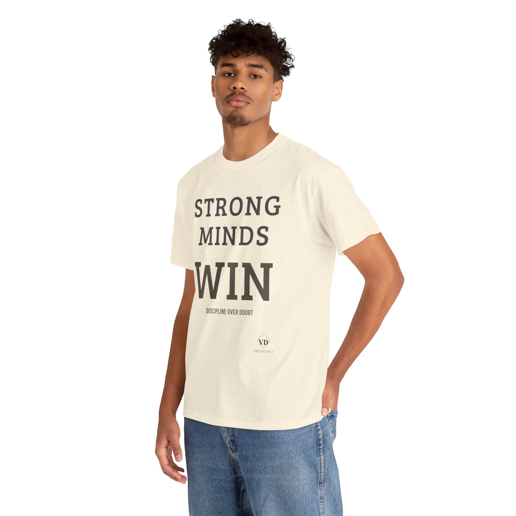 Strong Minds Win T-Shirt — Motivational Graphic Tee (‘Discipline Over Doubt’)