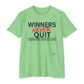 Winners Never Quit T-Shirt — Motivational Fitness Tee (“Standards Over Excuses”)