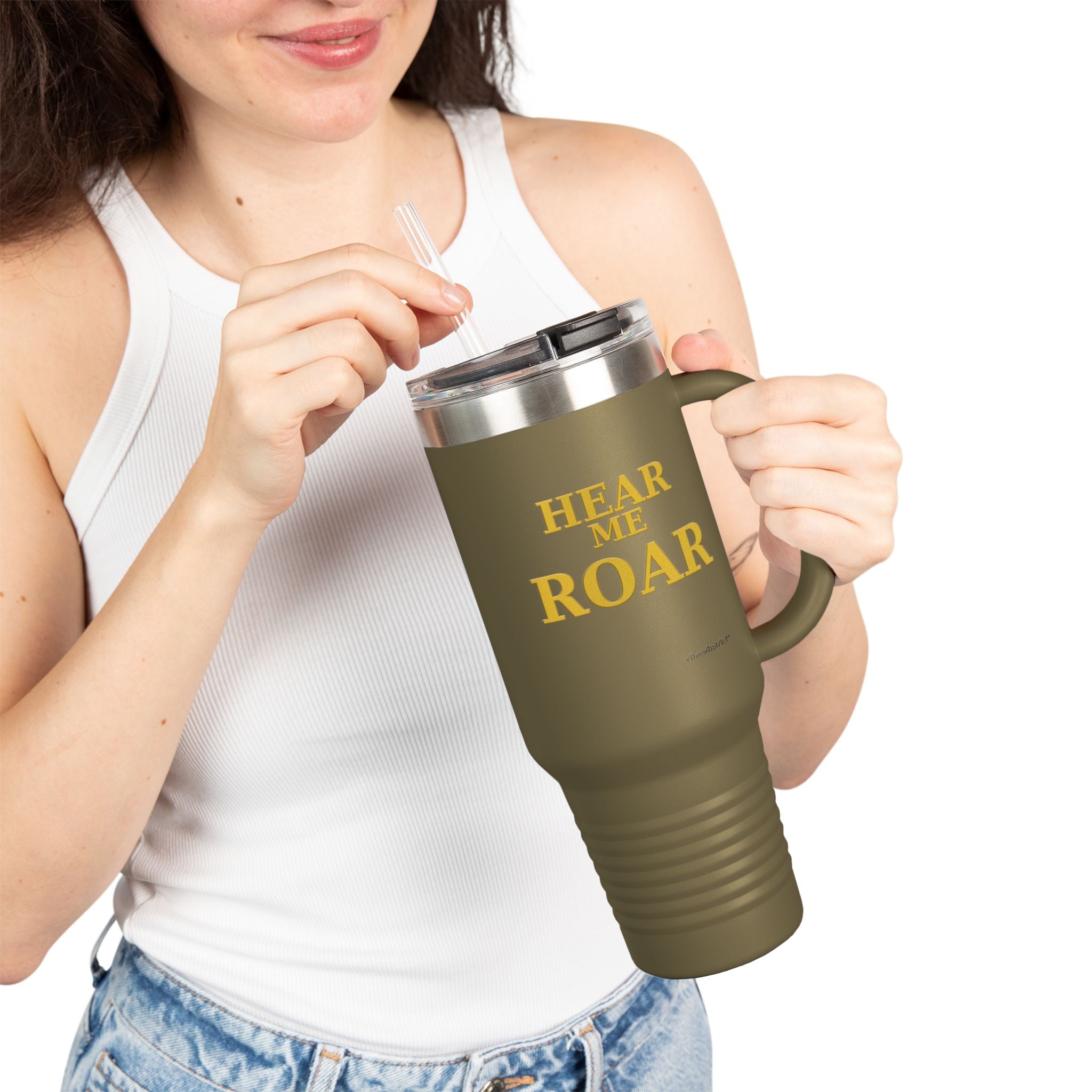 Hear Me Roar 40oz Insulated Travel Mug — Stainless Tumbler